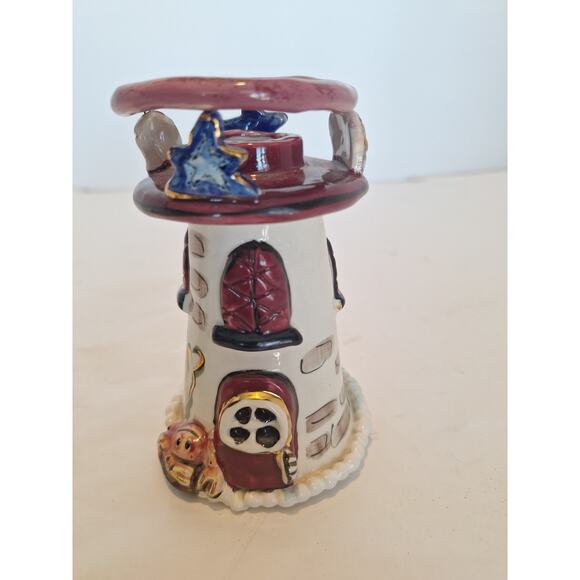 Blue Sky Lighthouse Tealight Candle Holder Heather Goldminc Ceramic- New w/o Box - Picture 4 of 6